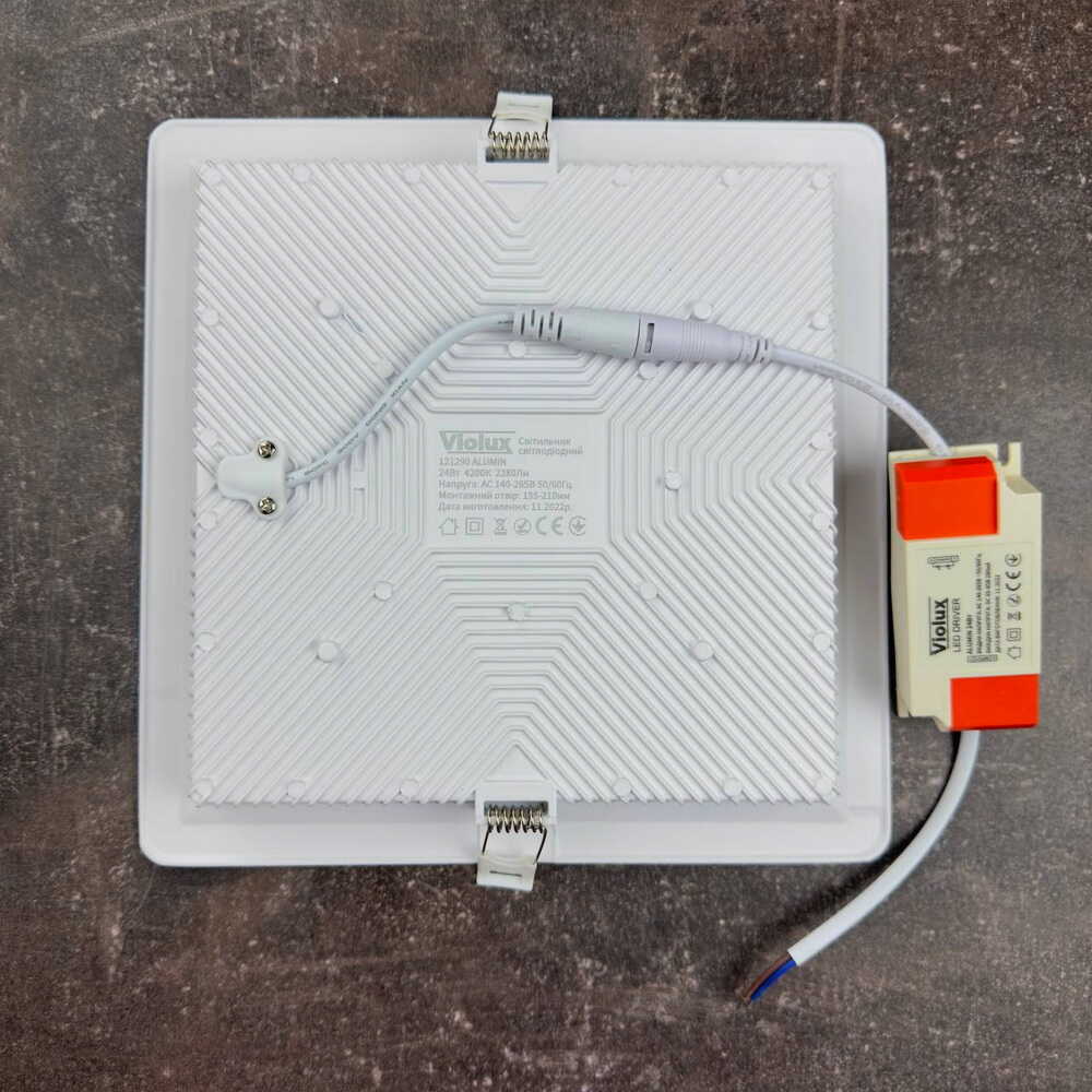 Светильник LED даунлайт Violux ALUMIN 24W 4200K квадрат IP20 ( 121290 )